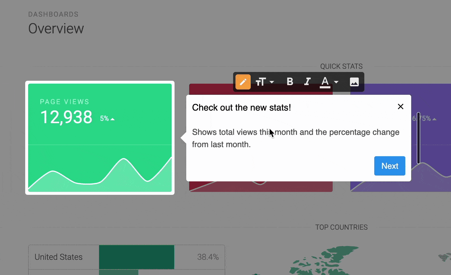 Create, edit, embed images and customize product tours using HelpHero’s user onboarding tool